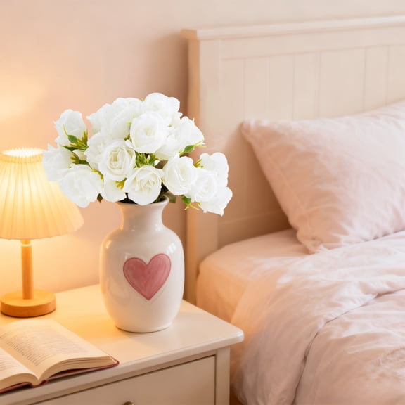 Costeam Valentines Day 27 Head Crushed Blue Persian Rose Bouquet,Faux Flower Design,DIY Friendly,Romantic Gift and Wedding Decoration