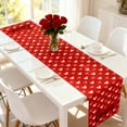 thumbnail image 1 of Costeam Valentines Day Heart-shaped Red Printed Table Runner,Festive Style,Restaurant Decor,Multi Pattern Tablecloth for Holiday Arrangement, 1 of 6