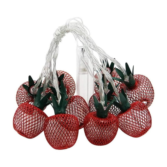Costeam Vintage Iron Pineapple String Lights Battery-Powered Ambient Fruit Lights Durable Warm Glow Room Decoration for Home Party