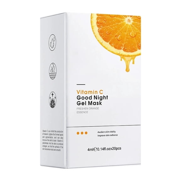 Costeam Vitamin C Night Sleeping Mask 20 Pcs 0.14 Fl Oz Each,Overnight Hydrating Gel for Skin Repair and Glow