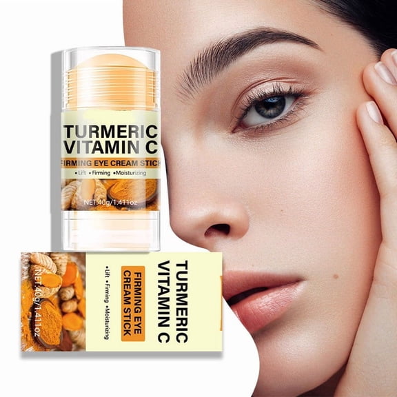 Costeam Vitamin C and Turmeric Firming Eye Stick 1.41 Ounce Anti Wrinkle Formula Reduces Fine Lines Moisturizes Eye Area