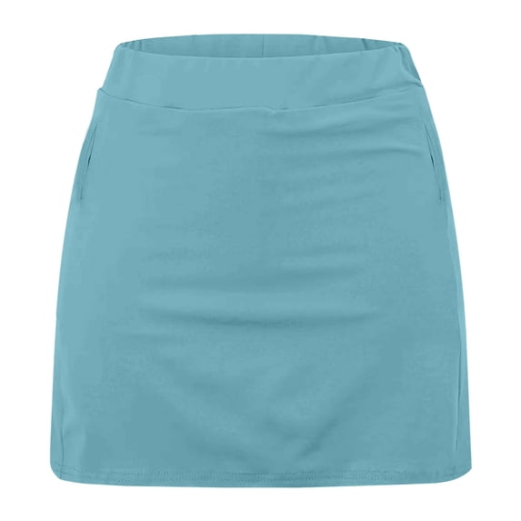 Costeam Womens 2 In 1 Layered Athletic Skort Built In Anti Chafe Inner Shorts No Side Pockets Fold Over High Waist Quick Dry Stretch Breathable Casual Sport Skirt
