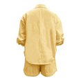 thumbnail image 1 of Costeam Womens 2 Piece Solid Matching Outfit Long Sleeve Crew Neck Top High Waist Wide Leg Pants Side Slip Pockets Soft Stretch Loose Casual Loungewear Two Piece Set, 1 of 5