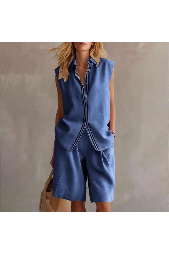 Womens 2 Piece Tracksuit Set Long Sleeve Button Down Cardigan and Wide Leg Cargo Pants Lightweight Woven Fabric Multi Side Pockets Elastic Waist Loose Fit Casual Matching Outfit