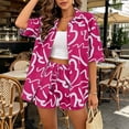 thumbnail image 1 of Costeam Womens Abstract Print Two Piece Beach Set Short Sleeve Button Down Shirt and Drawstring Waist Shorts Lightweight Flowey Fabric Side Pockets Relaxed Loose Fit Summer Casual Outfit, 1 of 9