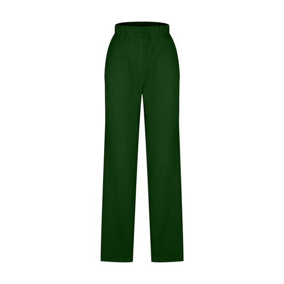 Costeam Womens Drawstring Elastic High Waist Straight Leg Lounge Pants Dual Side Slip Hand Pockets Loose Relaxed Full Length Lightweight Breathable Casual Sleep Long Trousers