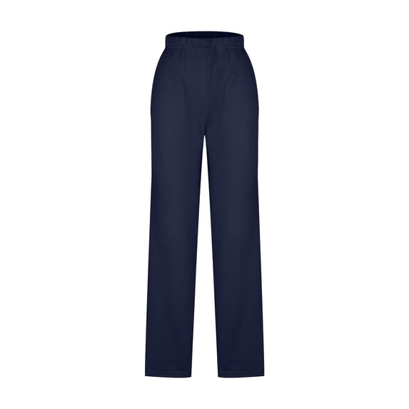 Costeam Womens Drawstring Elastic High Waist Straight Leg Lounge Pants Dual Side Slip Hand Pockets Loose Relaxed Full Length Lightweight Breathable Casual Sleep Long Trousers