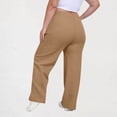 thumbnail image 1 of Costeam Womens Drawstring Elastic High Waist Wide Leg Sweatpants Dual Side Patch Hand Pockets Loose Flow Full Length French Terry Casual Lounge Long Trousers, 1 of 5