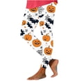 thumbnail image 1 of Costeam Womens Halloween Pumpkin Star Print Yoga Leggings Casual High Stretch Mid Waist Full Length Slim Fit Soft Stretchy Workout Bottoms Daily Lounge Activewear Pants, 1 of 6