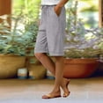 thumbnail image 1 of Costeam Womens Heather Jersey Knit Bermuda Lounge Shorts Dual Side Slant Hand Pockets Adjustable Drawstring Elastic High Waist Cuffed Hem Loose Fit Mid Knee Casual Sleep Short Pants, 1 of 9