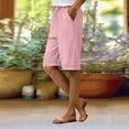 thumbnail image 1 of Costeam Womens Heather Jersey Knit Bermuda Lounge Shorts Dual Side Slant Hand Pockets Adjustable Drawstring Elastic High Waist Cuffed Hem Loose Fit Mid Knee Casual Sleep Short Pants, 1 of 9