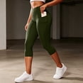 thumbnail image 1 of Costeam Womens High Waist Capri Yoga Pants Dual Side Phone Pockets Tummy Control 4 Way Stretch Non See Through Compression Athletic Workout Running Leggings, 1 of 7