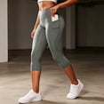 thumbnail image 1 of Costeam Womens High Waist Capri Yoga Pants Dual Side Phone Pockets Tummy Control 4 Way Stretch Non See Through Compression Athletic Workout Running Leggings, 1 of 7