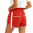thumbnail image 1 of Costeam Womens High Waisted Athletic Shorts Drawstring Casual with Side Pockets Elastic Waist Side Stripe Dolphin Hem Workout Running Short Pants Lightweight Quick Dry Lounge Shorts, 1 of 6