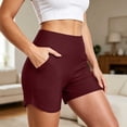 thumbnail image 1 of Costeam Womens High Waisted Deep Side Pocket Biker Shorts Wide Elastic Tummy Control Waist Buttery Soft Quick Dry Four Way Stretch Breathable Yoga Running Athletic Lounge Bottoms, 1 of 7