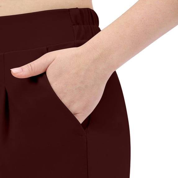 Costeam Womens High Waisted Straight Leg Ankle Pants with Side Slant Pockets Button Zip Belt Loops Stretch Wrinkle Resistant Tailored Smooth Drape Cropped Dress Trousers
