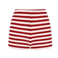 thumbnail image 1 of Costeam Womens Horizontal Striped Textured Knit Shorts High Rise Elastic Waist Slim Fit Stretch Breathable Lightweight Casual Workout Running Athletic Short Bottoms, 1 of 6