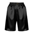 thumbnail image 1 of Costeam Womens Knee Length Shorts Solid Color Satin Loose Straight Leg with Side Pockets Elastic Waist Lightweight Smooth Soft Casual Bermuda Shorts Summer Lounge Bottoms, 1 of 6