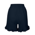 thumbnail image 1 of Costeam Womens Linen Bermuda Shorts Ruffle Fringe Hem Full Elastic Pull On Waist with Side Pockets Loose Straight Knee Length Lightweight Soft Breathable Relaxed Fit Casual Cropped Bottoms, 1 of 8