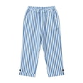thumbnail image 1 of Costeam Womens Linen Blend Striped Straight Leg Pants Self Fabric Drawstring Full Elastic High Waist No Side Pockets Lightweight Wrinkle Resistant Loose Full Length Casual Trousers, 1 of 8