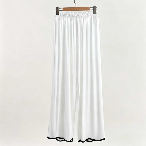 Costeam Womens Modal High Waist Wide Leg Lounge Pants Thin Soft Breathable Solid Color Loose Fit Casual Sleepwear Pajama Bottoms Long Trousers