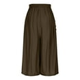 thumbnail image 1 of Costeam Womens Plus Size Pleated Flared Skort Dual Side Deep Hand Pockets Elastic High Waist Wide A Line Hem Lightweight Loose Fit Casual Short Pants, 1 of 9