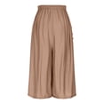 thumbnail image 1 of Costeam Womens Plus Size Pleated Flared Skort Dual Side Deep Hand Pockets Elastic High Waist Wide A Line Hem Lightweight Loose Fit Casual Short Pants, 1 of 9