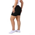 thumbnail image 1 of Costeam Womens Plus Size Ribbed Biker Shorts High Waisted Elastic Waist Slim Fit Stretchy Soft Breathable Skinny Short Leggings Casual Comfortable Form Fitting Cropped Pants, 1 of 9
