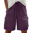 thumbnail image 1 of Costeam Womens Quick Dry Bermuda Cargo Shorts Multiple Functional Pockets Adjustable Drawstring High Waist Loose Fit Lightweight Hiking Summer Casual Short Pants, 1 of 6