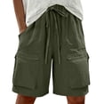 thumbnail image 1 of Costeam Womens Quick Dry Bermuda Cargo Shorts Multiple Functional Pockets Adjustable Drawstring High Waist Loose Fit Lightweight Hiking Summer Casual Short Pants, 1 of 6