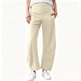 thumbnail image 1 of Costeam Womens Quick Dry Curved Barrel Casual Pants Dual Side Deep Hand Pockets Drawstring Elastic High Waist Loose Fit Cropped Length Athletic Harem Trousers, 1 of 8