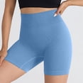 thumbnail image 1 of Costeam Womens Ribbed Seamless Biker Shorts No Pockets Wide Compression Elastic High Waist Tummy Control 4 Way Stretch Non See Through Athletic Yoga Mid Thigh Short Pants, 1 of 4