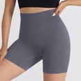 thumbnail image 1 of Costeam Womens Ribbed Seamless Biker Shorts No Pockets Wide Compression Elastic High Waist Tummy Control 4 Way Stretch Non See Through Athletic Yoga Mid Thigh Short Pants, 1 of 4