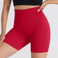 thumbnail image 1 of Costeam Womens Ribbed Seamless Biker Shorts No Pockets Wide Compression Elastic High Waist Tummy Control 4 Way Stretch Non See Through Athletic Yoga Mid Thigh Short Pants, 1 of 4