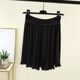 thumbnail image 1 of Costeam Womens Ruffle Hem Wide Leg Skort Self Fabric Drawstring Double Layer Fold Over High Waist Lightweight Silky Loose Knee Length Breathable Casual Loungewear Culottes, 1 of 5