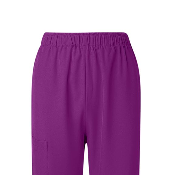 Costeam Womens Scrub Pants Straight Leg Elastic Waist with Multi Functional Side Pockets Stretchy Soft Loose Fit Work Trousers Breathable Comfortable Medical Workwear Durable Long Bottoms