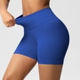 thumbnail image 1 of Costeam Womens Seamless Ribbed Biker Shorts No Pockets Wide Compression Elastic High Waist Tummy Control 4 Way Stretch Non See Through Athletic Workout Running Mid Thigh Short Pants, 1 of 9