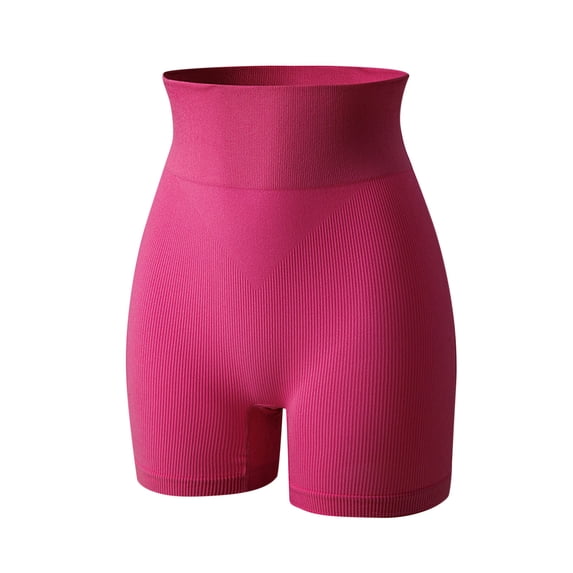 Costeam Womens Seamless Ribbed High Waist Biker Shorts No Pockets 4 Way Stretch Tummy Control Non See Through Mid Thigh Athletic Workout Casual Short Pants
