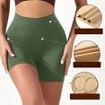 thumbnail image 1 of Costeam Womens Seamless Ribbed High Waist Biker Shorts No Pockets 4 Way Stretch Tummy Control Non See Through Mid Thigh Athletic Workout Casual Short Pants, 1 of 9