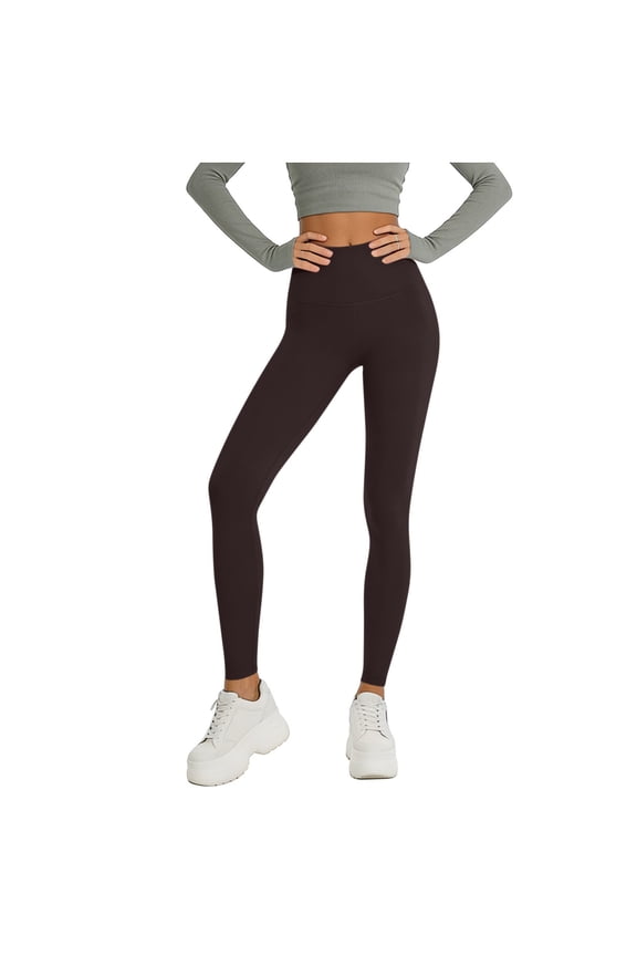 Womens Solid Color High Waist Yoga Pants Loose Tight Waist Athletic Style Side Pockets Elastic Waist Slim Fit Stretch Soft Fabric Full Length Workout Trousers
