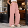 thumbnail image 1 of Costeam Womens Solid Drawstring Elastic High Waist Wide Leg Sweatpants Dual Side Hand Pockets Soft Knit Loose Fit Casual Everyday Athletic Long Trousers, 1 of 8