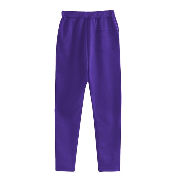 Costeam Womens Solid Soft Jersey Straight Ankle Sweat Pants Dual Side Slant Hand Pockets Front Drawstring Elastic High Waist Loose Relaxed Fit Lightweight Casual Lounge Full Length Long Trousers