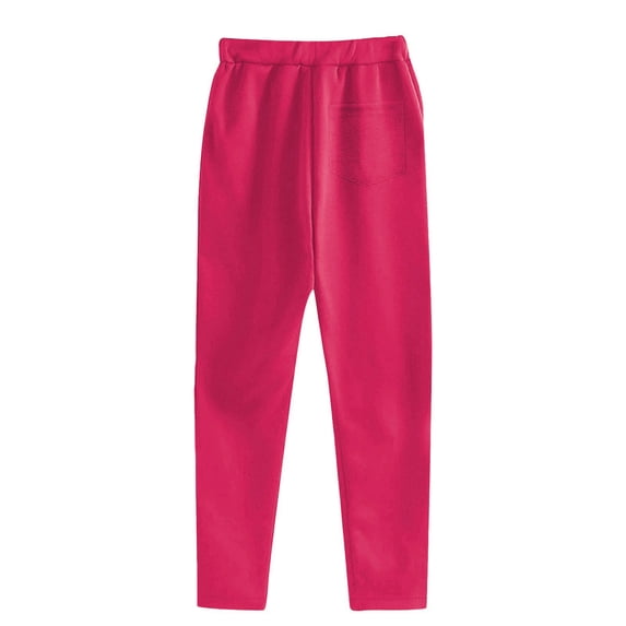 Costeam Womens Solid Soft Jersey Straight Ankle Sweat Pants Dual Side Slant Hand Pockets Front Drawstring Elastic High Waist Loose Relaxed Fit Lightweight Casual Lounge Full Length Long Trousers