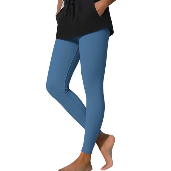 Costeam Womens Solid Tummy Control Ankle Leggings No Pockets Wide Stretch Elastic High Waist Buttery Soft 4 Way Stretch Non See Through Athletic Yoga Lounge Long Pants