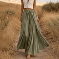 thumbnail image 1 of Costeam Womens Split Front Flowy Wide Leg Pants Drawstring Elastic High Waist Lightweight Crinkle Woven Solid Color Loose Casual Vacation Trousers, 1 of 6