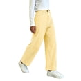 thumbnail image 1 of Costeam Womens Summer Vertical Stripe Curved Barrel Leg Pants Dual Side Slant Pockets Button Zip Fly Elastic Back Waist Relaxed Fit Casual Long Trousers, 1 of 8