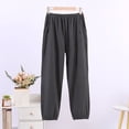 thumbnail image 1 of Costeam Womens Vertical Ribbed Knit Jogger Pants Side Inset Pockets Pull On Elastic High Waist Cuffed Ankle Solid Color Casual Loungewear Trousers, 1 of 3