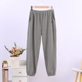 thumbnail image 1 of Costeam Womens Vertical Ribbed Knit Jogger Pants Side Inset Pockets Pull On Elastic High Waist Cuffed Ankle Solid Color Casual Loungewear Trousers, 1 of 3