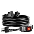 thumbnail image 1 of Costech 12 FT Extension Cord with Waterproof Switch, 1875W 15A 125V Grounded Outlets Plugs with Safety Cover, 1 of 7