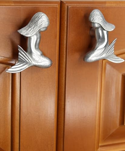 Costello Coastal Dolphin Drawer Pulls – Matched Pair, Pewter Hardware, Nautical Cabinet Pulls